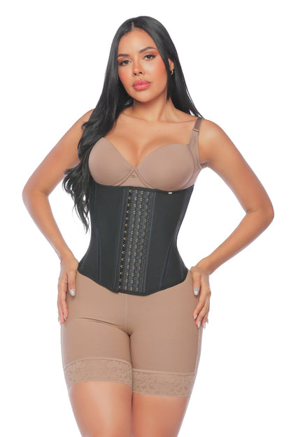 - Cinturilla SMI2027 reloj de arena ajuste progresivo
- Vista frontal cinturilla con 4 hileras de broches
- Cinturilla con varillas internas y refuerzo lumbar