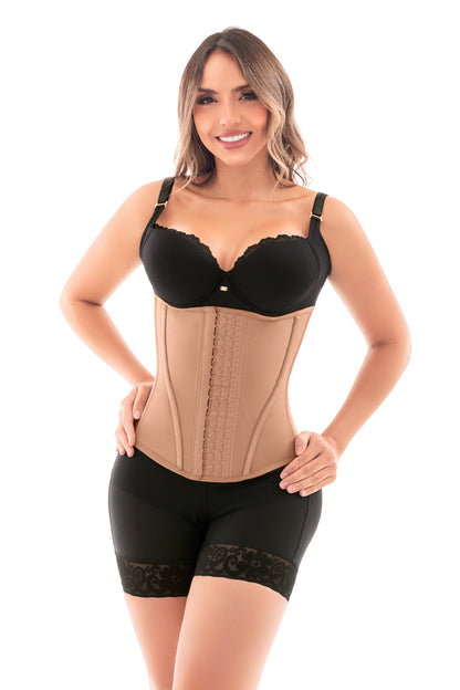 - Cinturilla SMI2027 reloj de arena ajuste progresivo
- Vista frontal cinturilla con 4 hileras de broches
- Cinturilla con varillas internas y refuerzo lumbar