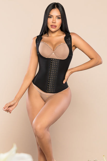 - Cinturilla chaleco SMI2029 espalda alta compresión
- Vista frontal cinturilla con broches progresivos
- Detalle estructura ergonómica tipo chaleco