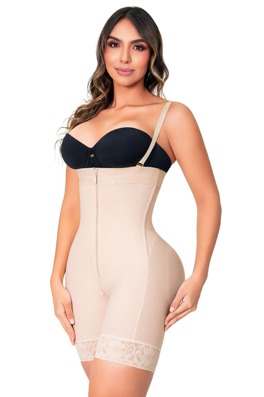 Faja straple realce natural, media pierna, soporte lateral, faja invisible mujer.
