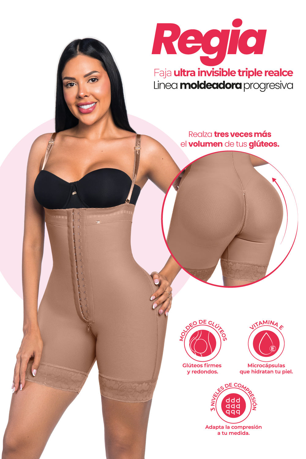 Faja SMI7157 – REGIA – Triple realce tipo 'La Diosa' y tejido con elongación inteligente